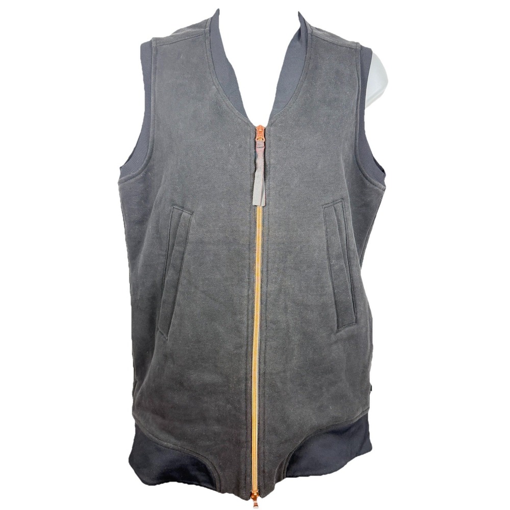 Lululemon‎ Departure Vest Black Fleece Full Copper Zip WOMEN SZ 8 Leopard Lined